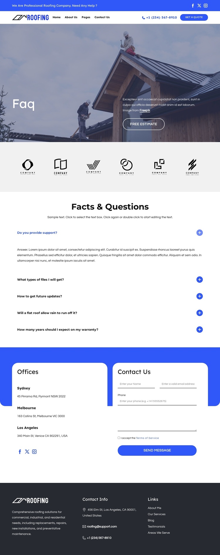 Commercial industrial roofing Template