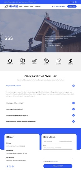 Ticari endüstriyel çatı kaplama Web Sitesi Şablonları