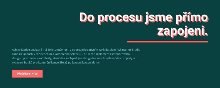 Nadpis, řádek, text a tlačítko Šablona CSS