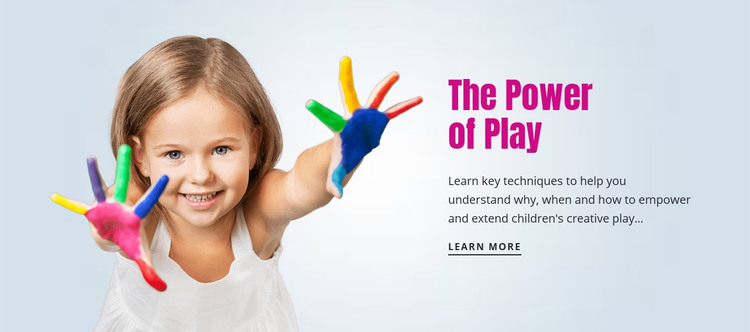 The power of play Homepage Design