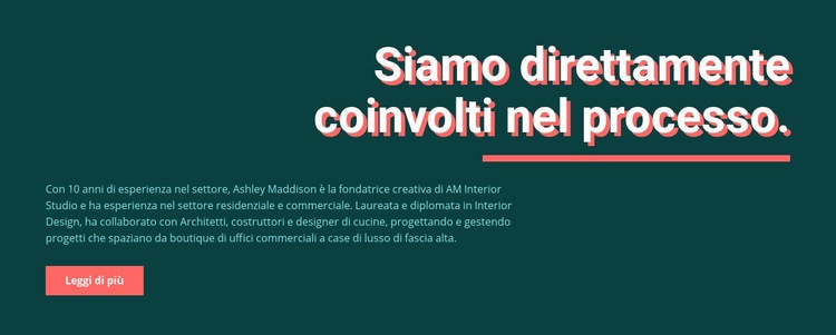 Intestazione, riga, testo e pulsante Pagina di destinazione