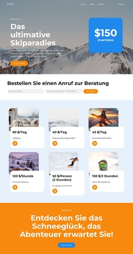 Bootstrap-Theme-Variationen Für Preise Für Skigebiete