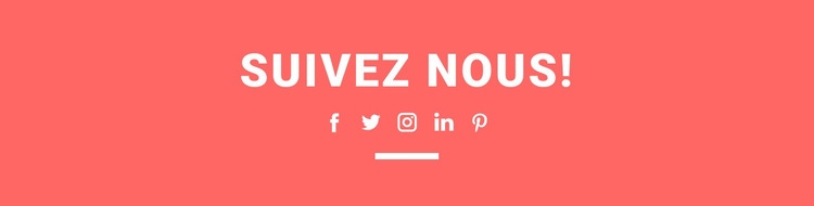 Retrouvez-nous sur les réseaux sociaux Modèle d'une page