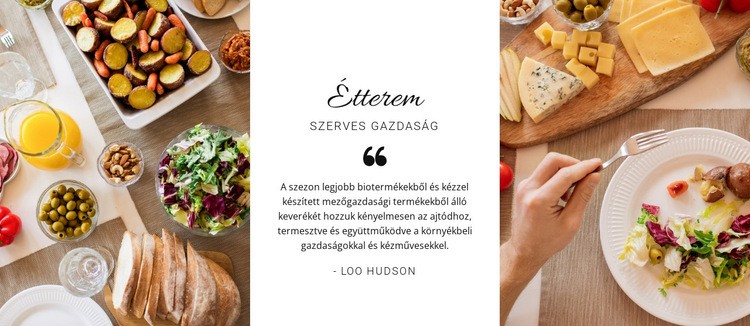 Az étterem egészséges menüje Weboldal tervezés