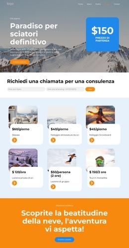 Creatore Di Siti Web Per Prezzi Delle Stazioni Sciistiche