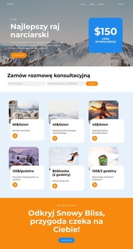 Cennik Ośrodków Narciarskich - HTML Website Creator