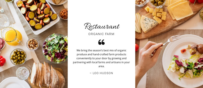 Restaurant healthy menu Web Page Design
