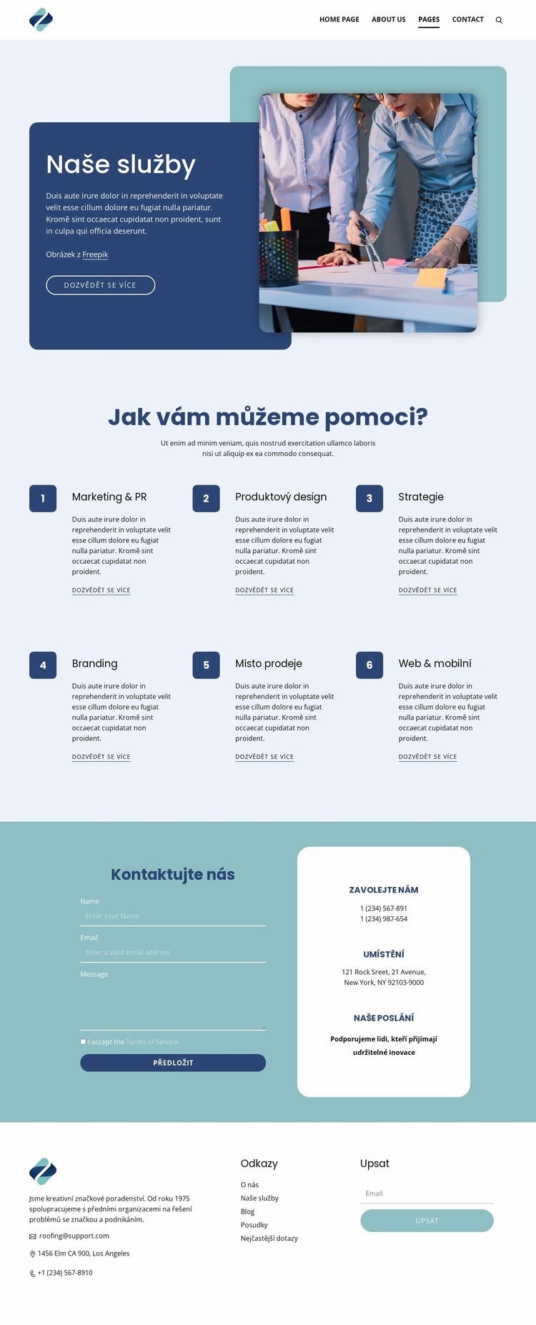 Nabízíme špičkové služby Šablona webové stránky