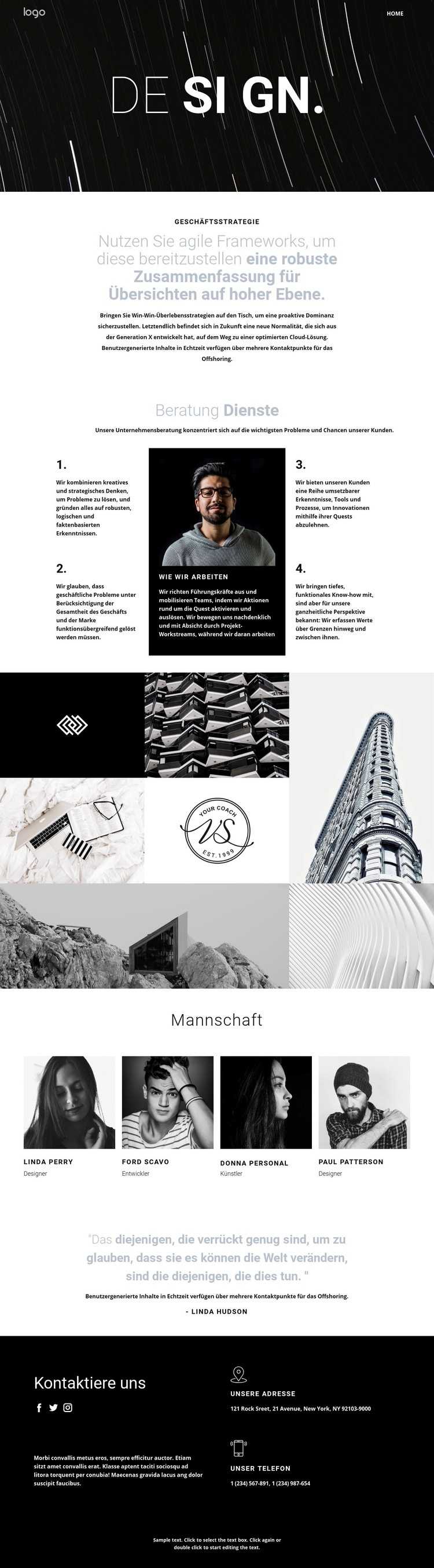 Design und kreative Kunst Website-Modell
