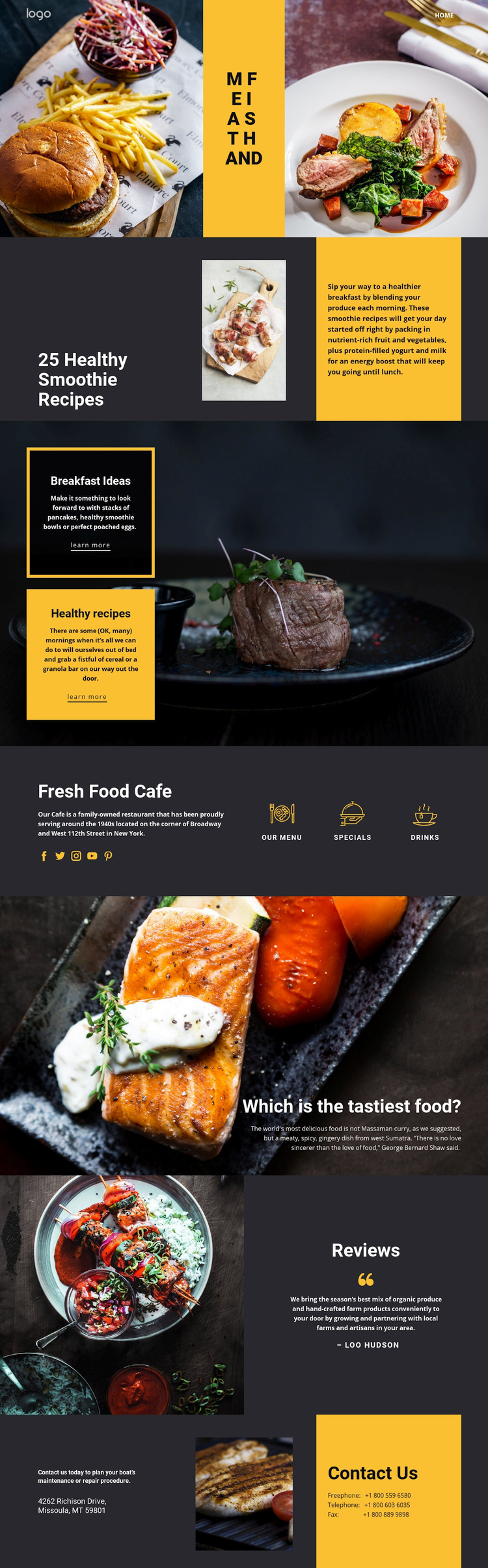 Good recipes for good food Elementor Template Alternative