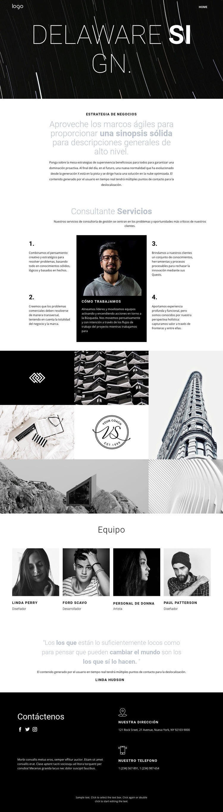 Diseño y arte creativo Maqueta de sitio web