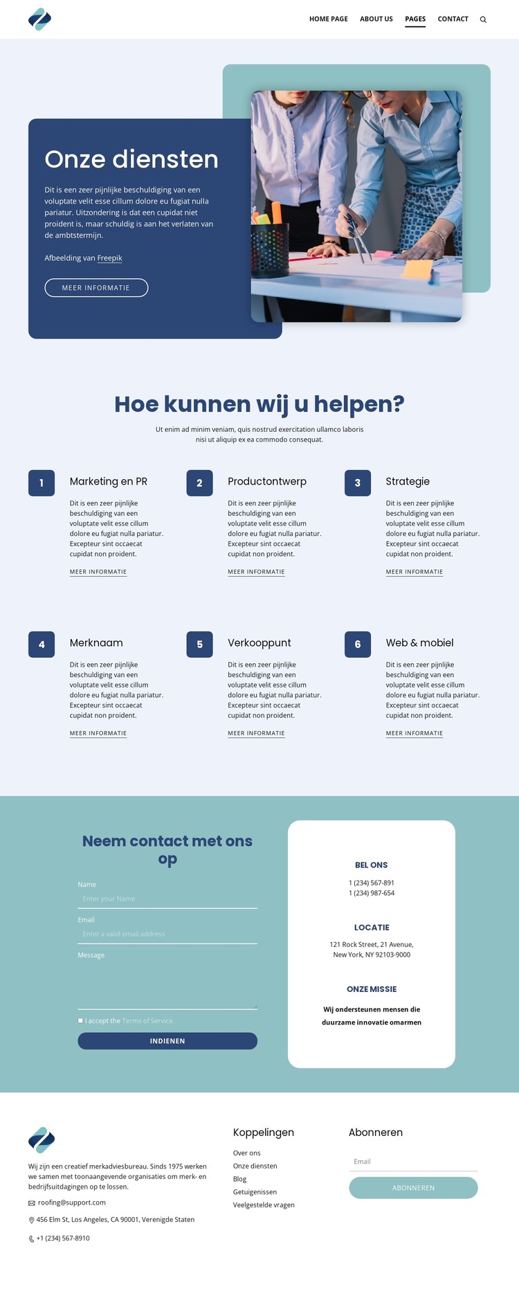 Wij bieden topdiensten CSS-sjabloon