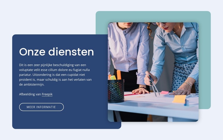 Een lijst van onze diensten Website sjabloon