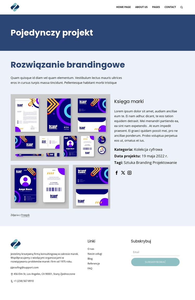 Rozwiązanie brandingowe Szablon witryny sieci Web