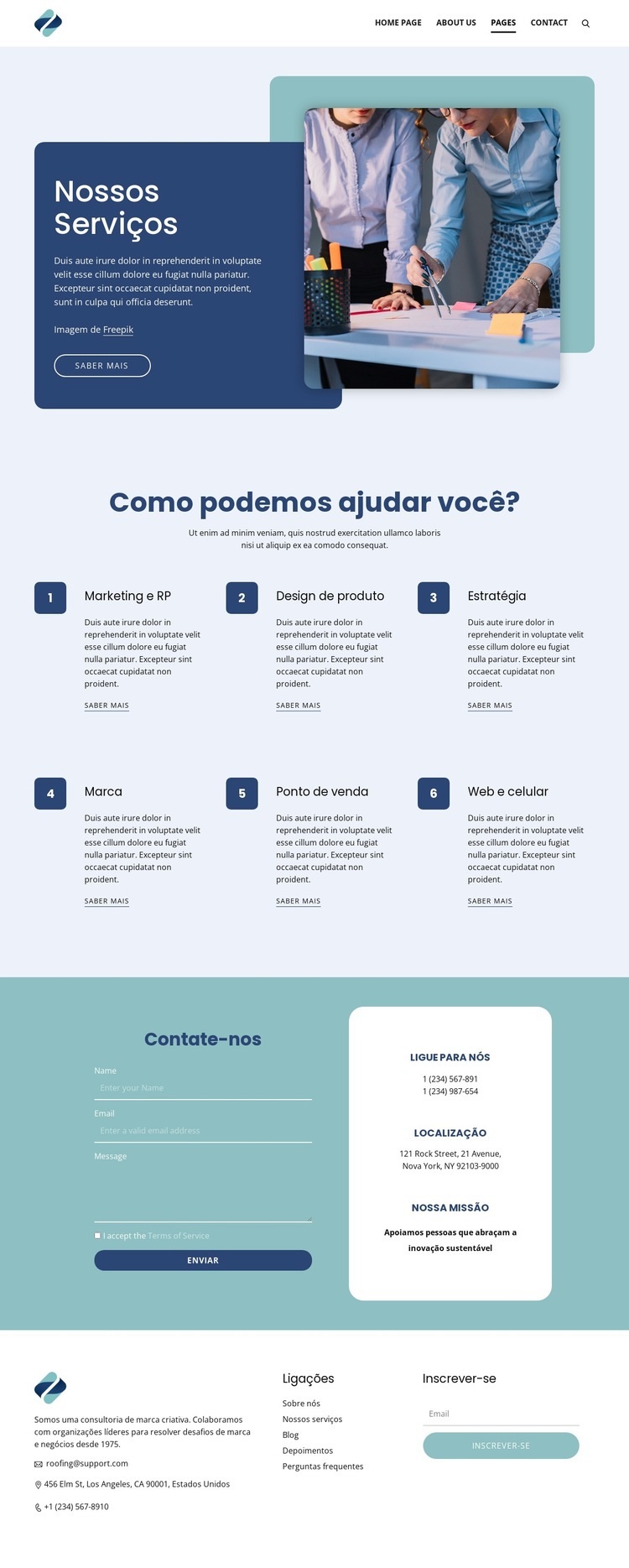 Oferecemos serviços de primeira linha Modelo