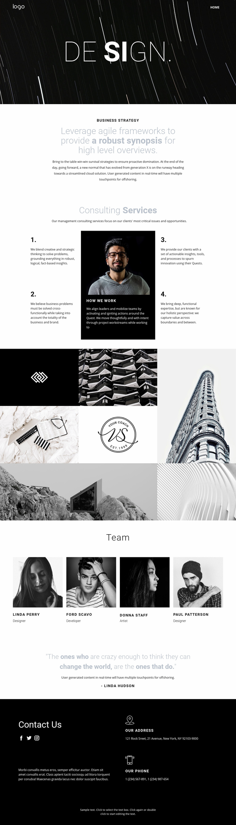 Design and creative art  Squarespace Template Alternative