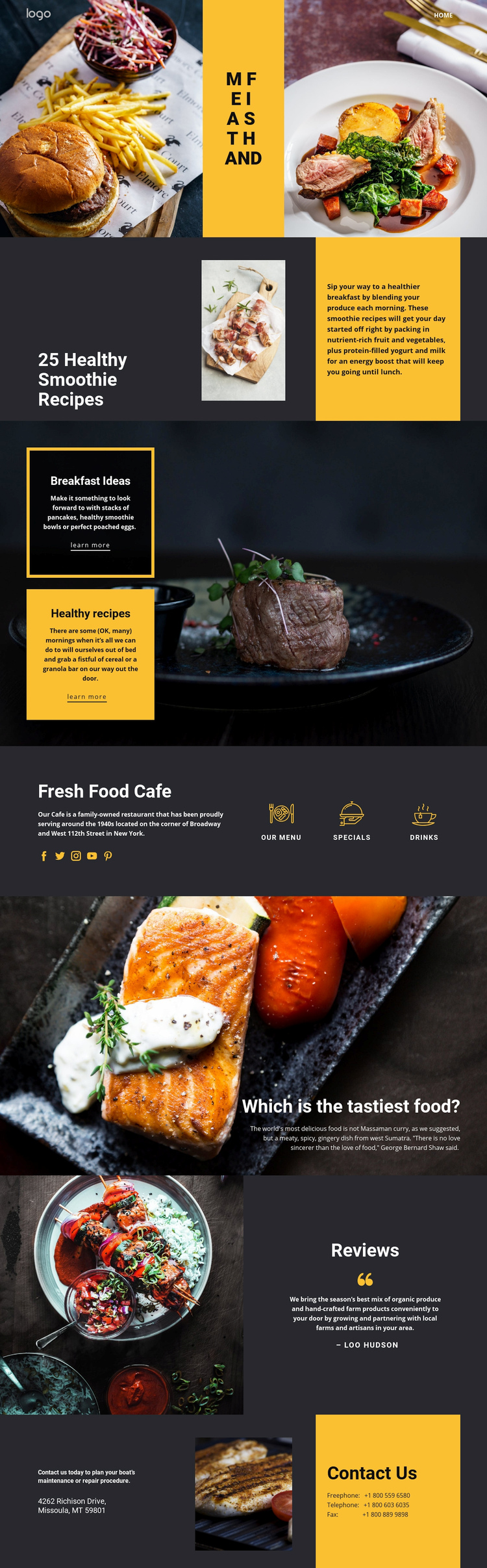 Good recipes for good food Squarespace Template Alternative