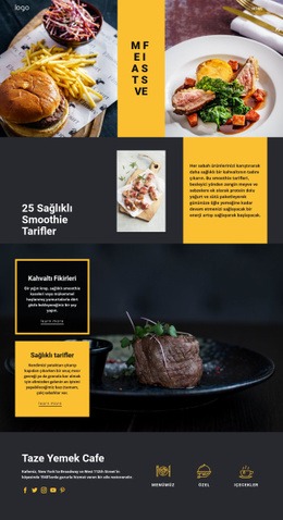 İyi Yemek Için Iyi Tarifler Bir Sayfa Şablonu