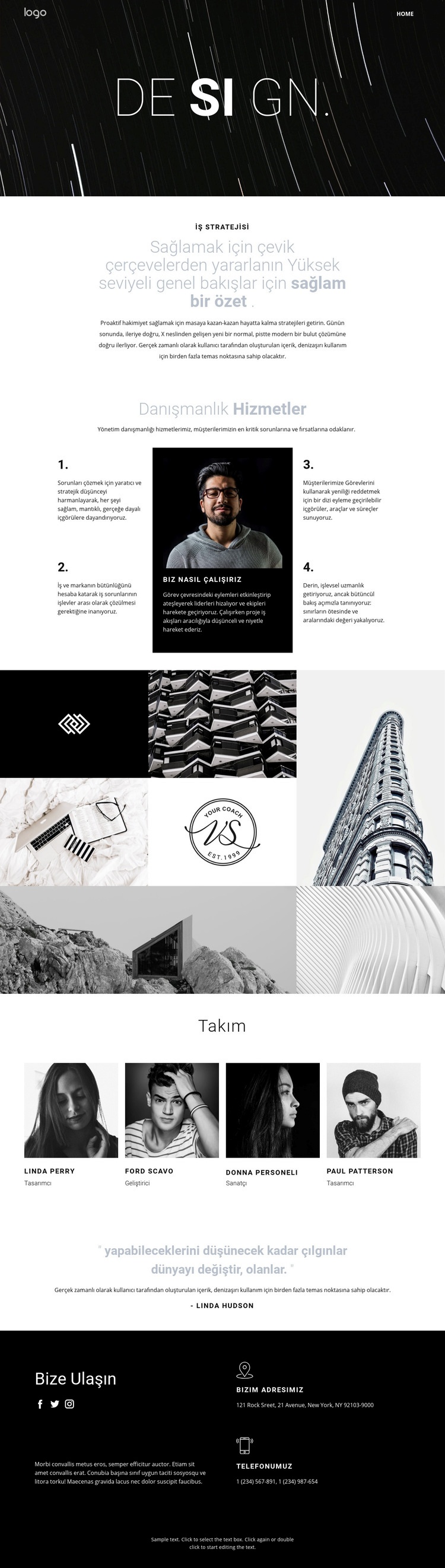 Tasarım ve yaratıcı sanat Bir Sayfa Şablonu