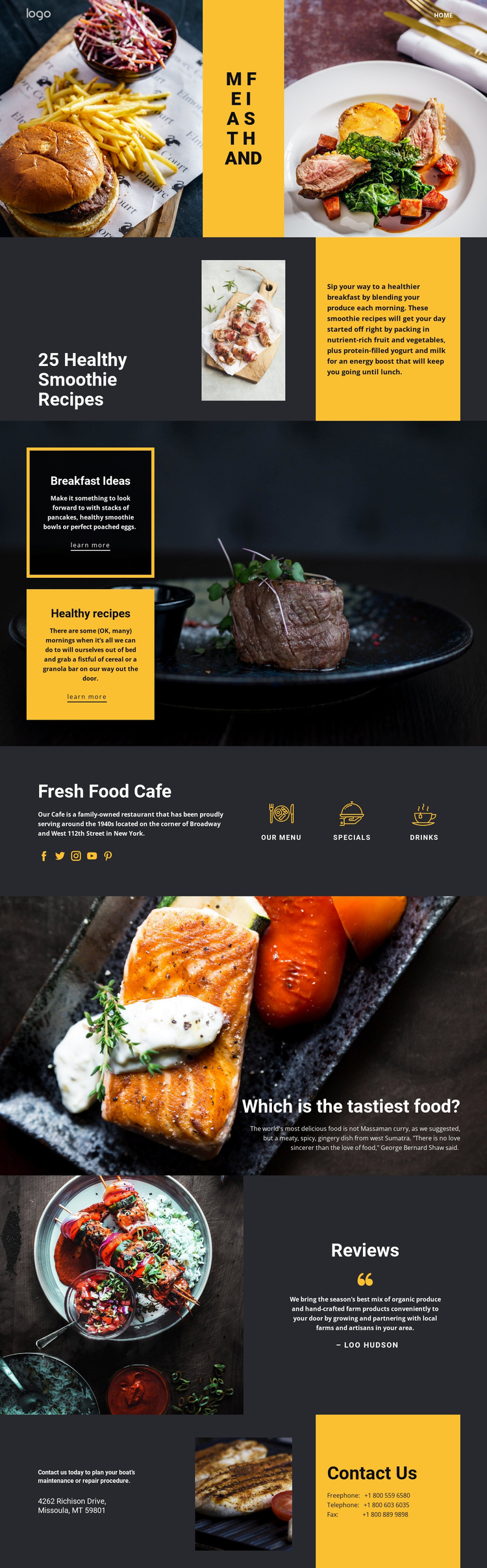 Good recipes for good food Website Builder Software