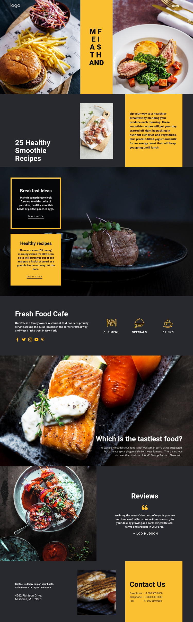 Good recipes for good food Website Design