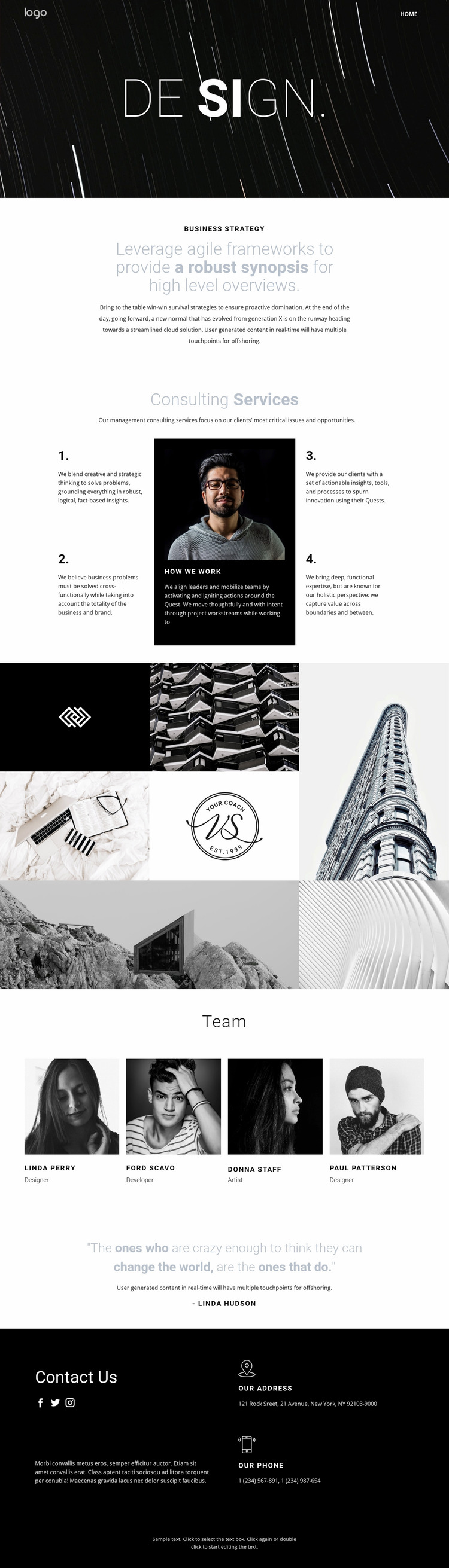Design and creative art  Website Mockup