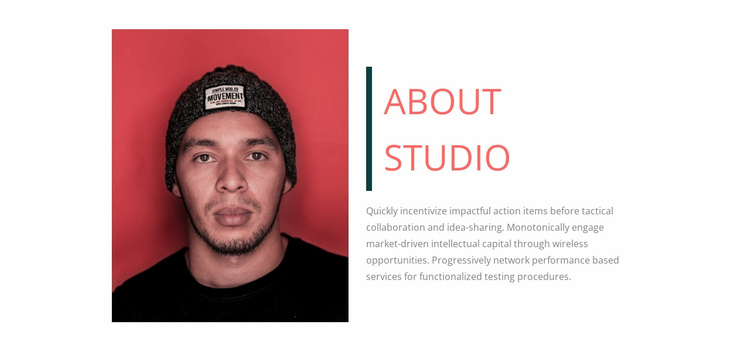About music studio Landing Page