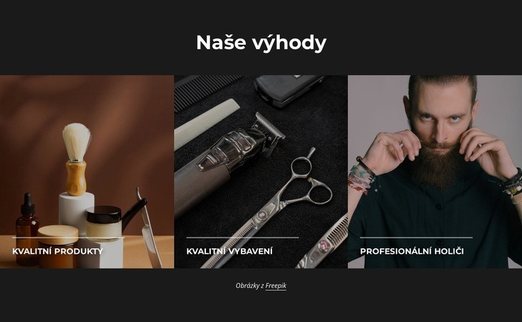 Výhody holičství Šablona HTML