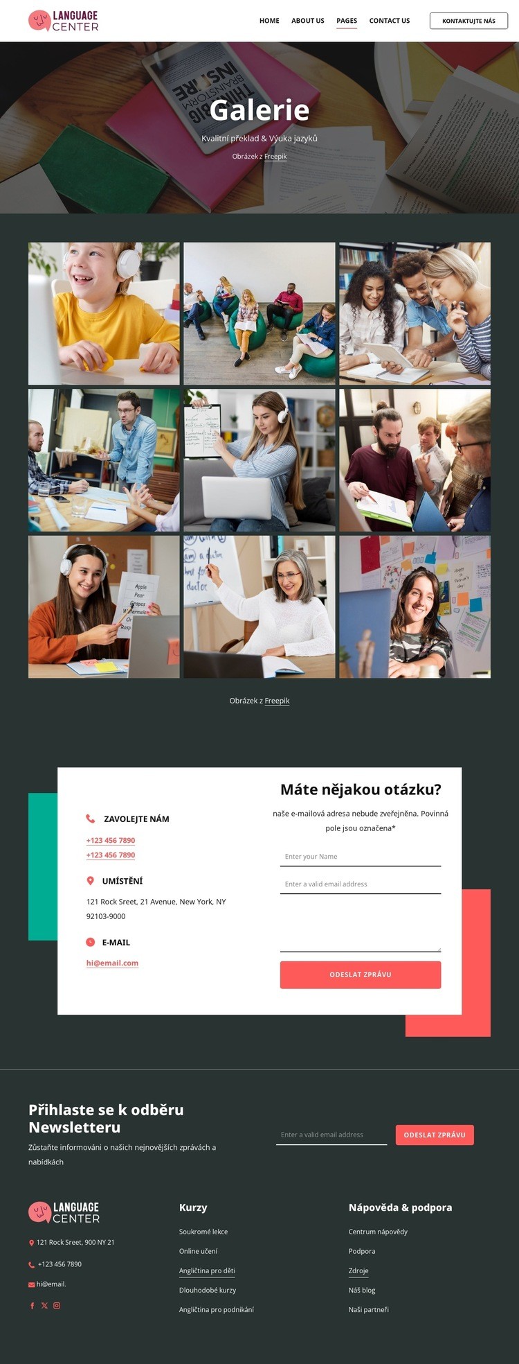 Galerie jazykového centra Šablona HTML
