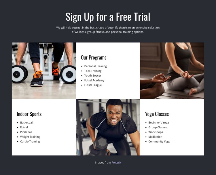 Functional and group training CSS Template