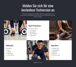 HTML-Seite Für Funktions- Und Gruppentraining