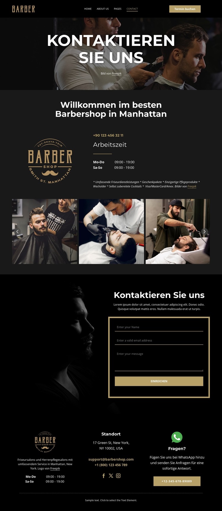 Kontaktieren Sie unser Friseurteam Joomla Vorlage