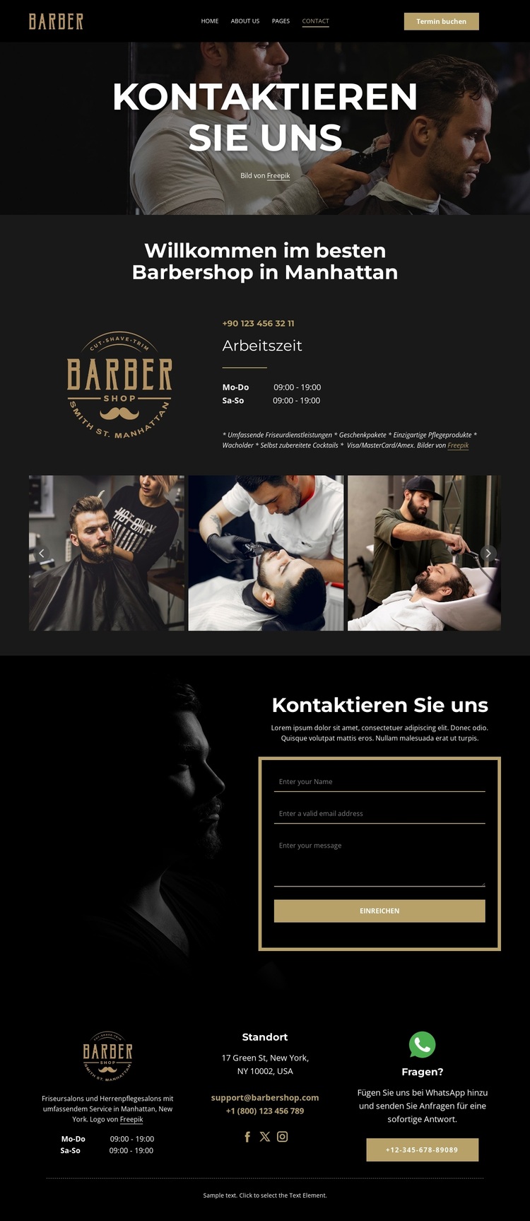 Kontaktieren Sie unser Friseurteam WordPress-Theme