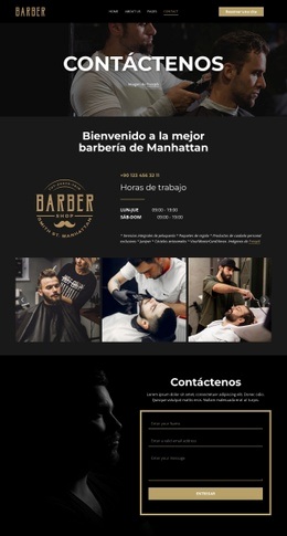 Contacta Con Nuestro Equipo De Barberos - Plantilla De Maqueta De Página Web