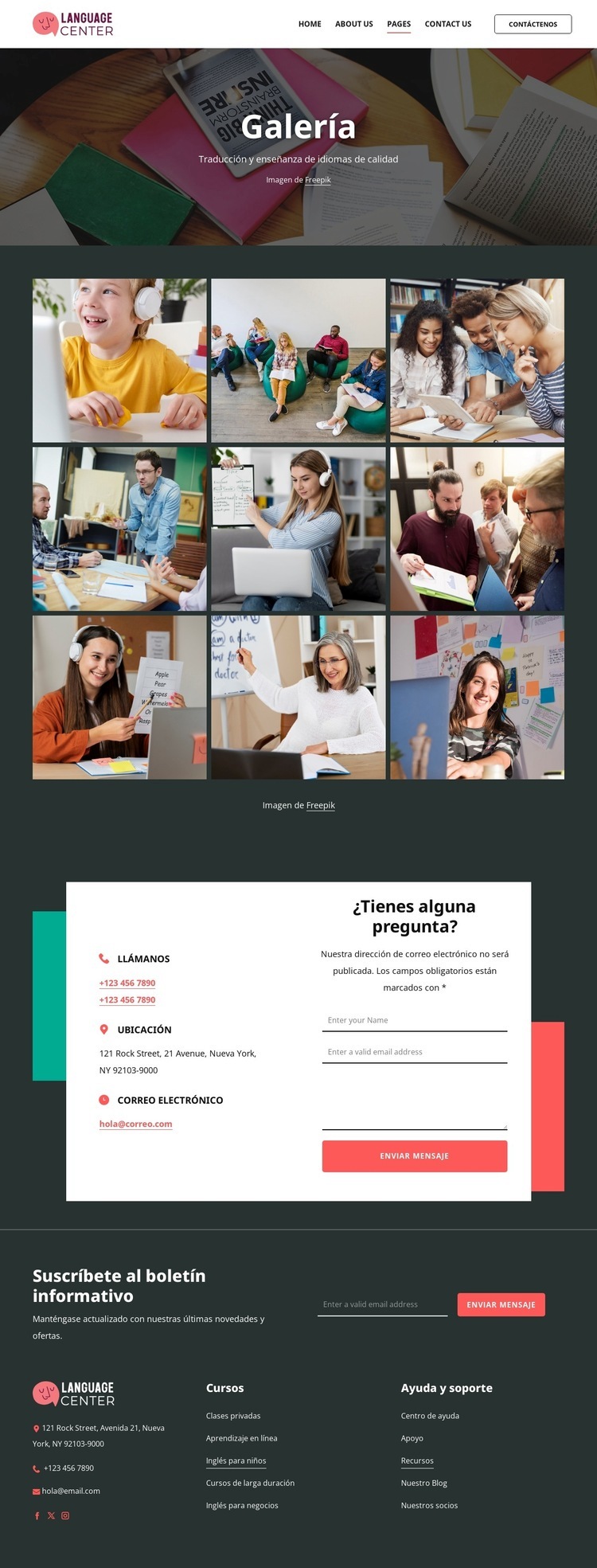 Galería del centro de idiomas Plantilla HTML5