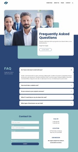 Creative Studio Faqs Homepage Design