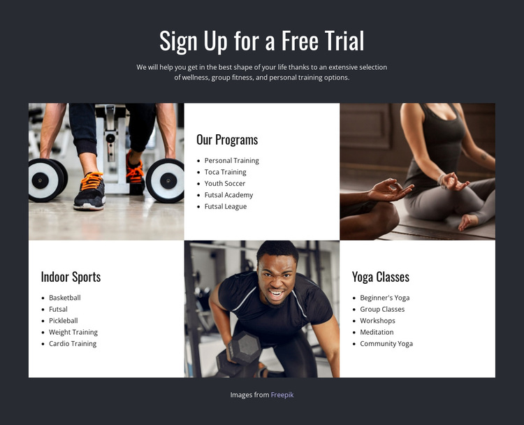 Functional and group training HTML5 Template