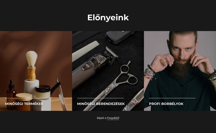 A fodrászat előnyei HTML Sablon
