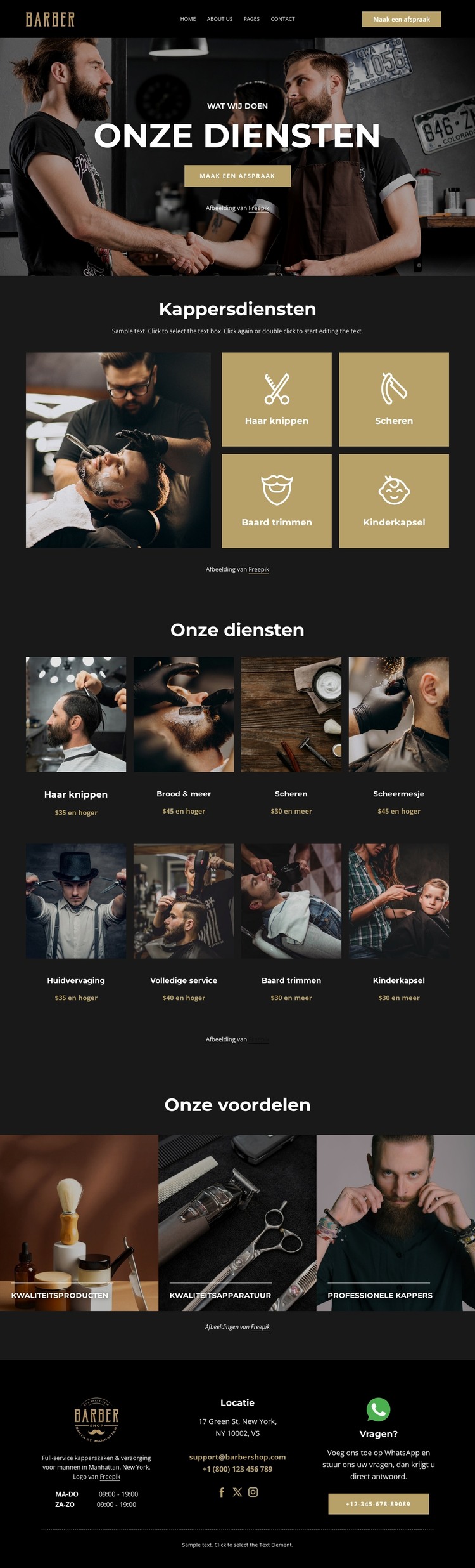 Premium kappersdiensten HTML-sjabloon