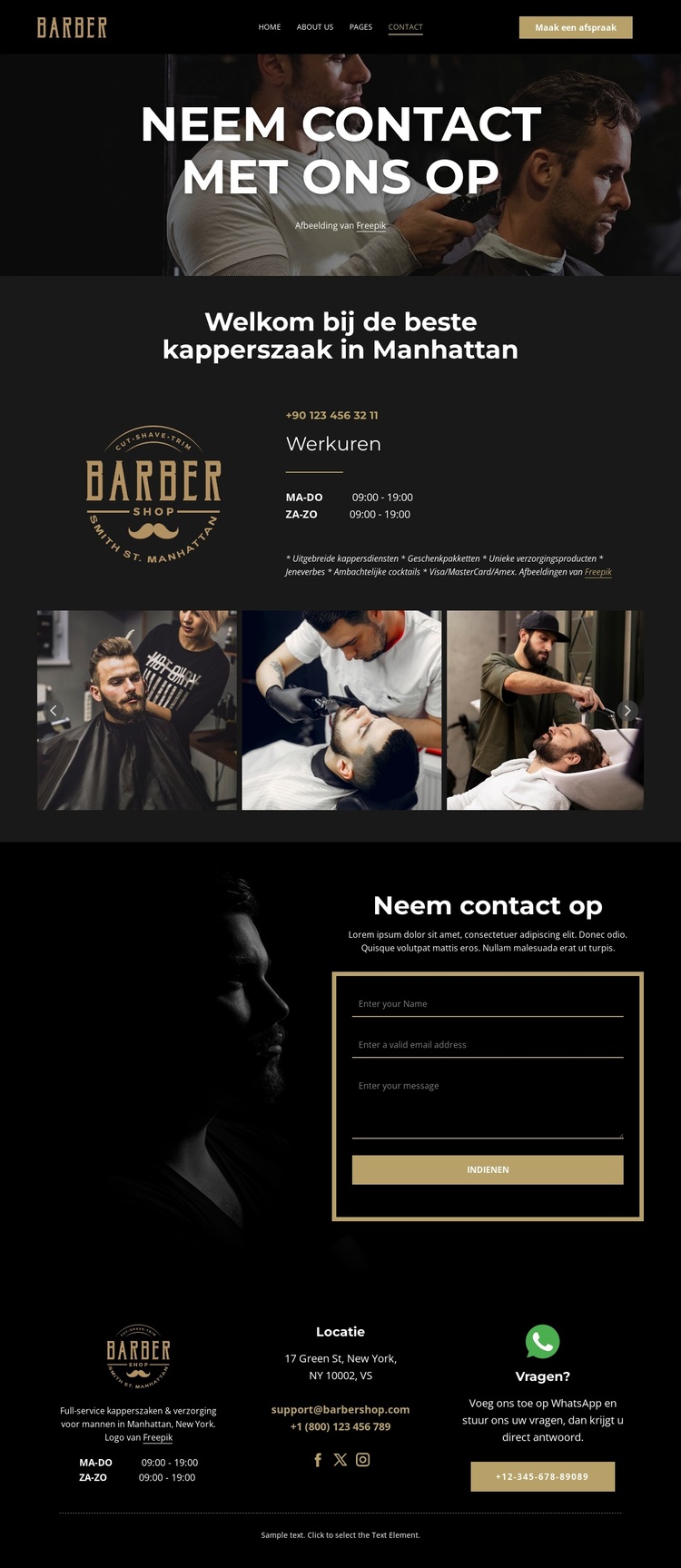 Neem contact op met ons kappersteam WordPress-thema