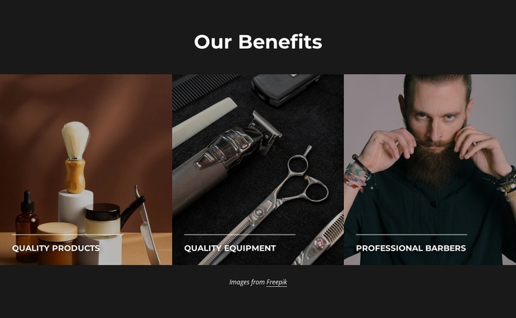 Benefits of barber shop One Page Template