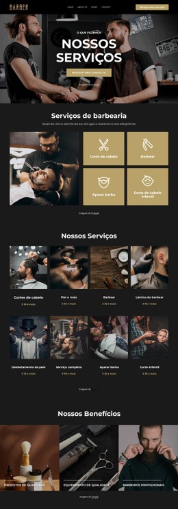 Serviços De Barbearia Premium Modelo CSS Gratuito