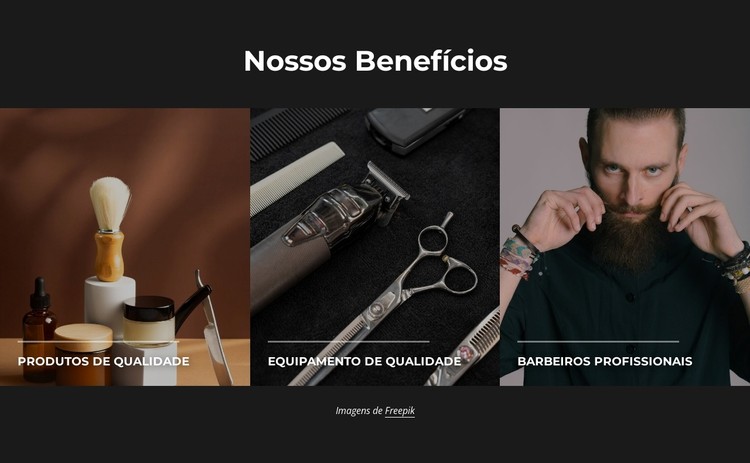 Benefícios da barbearia Template CSS