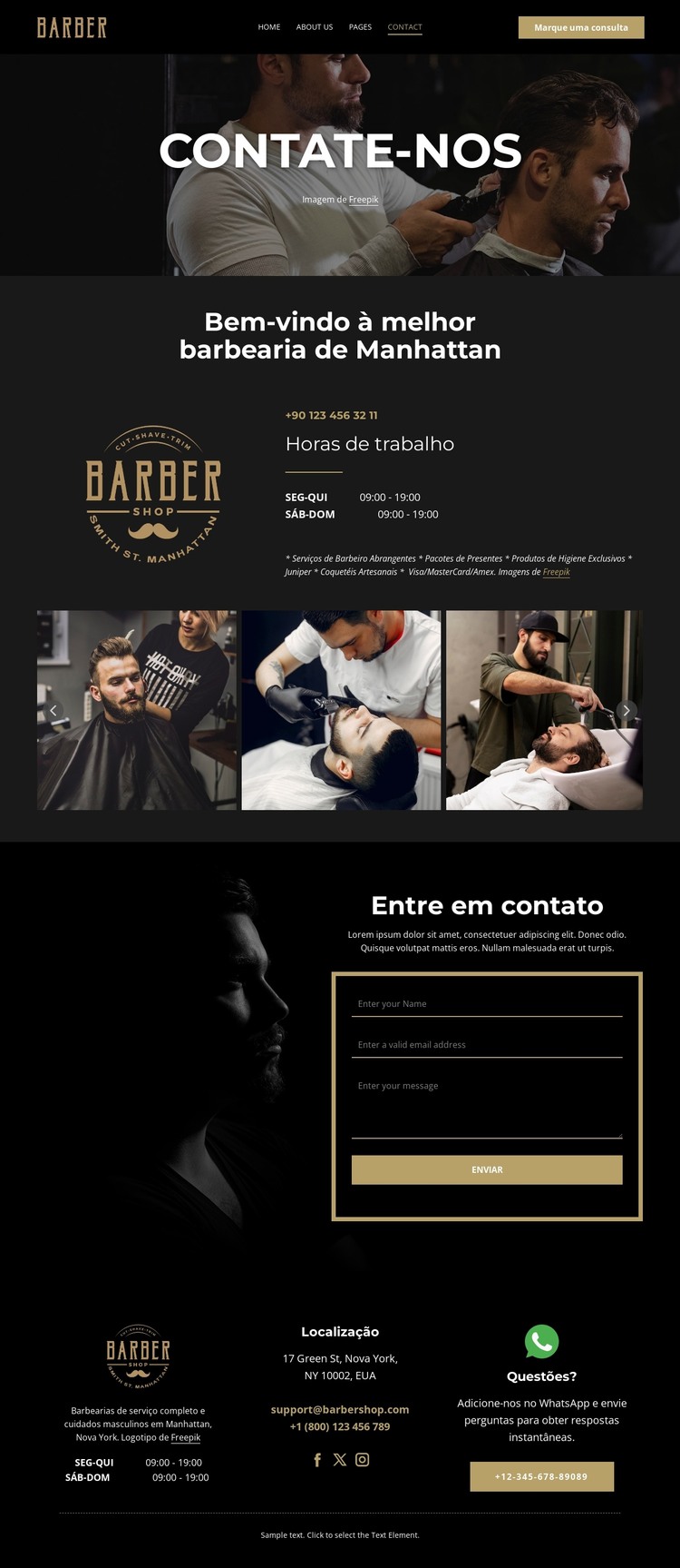 Entre em contato com nossa equipe de barbeiros Modelo HTML