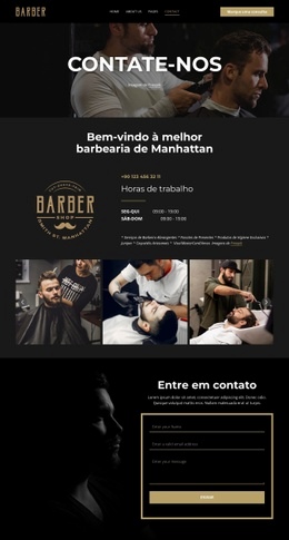 Layout De Página Para Entre Em Contato Com Nossa Equipe De Barbeiros