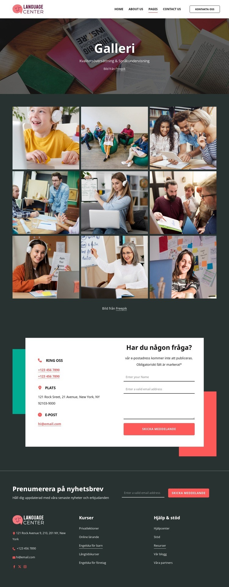 Språkcentrets galleri Webbplats mall