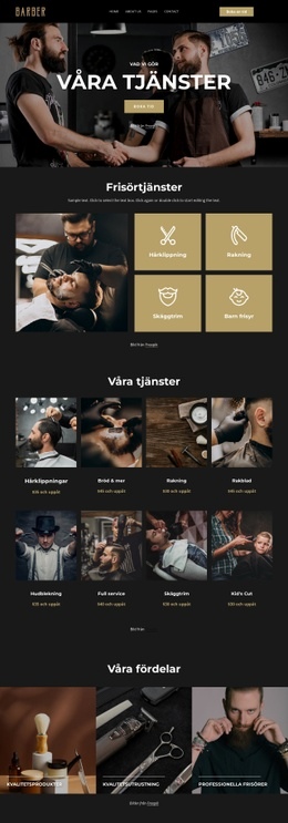 WordPress-Webbplats För Premium Frisörtjänster