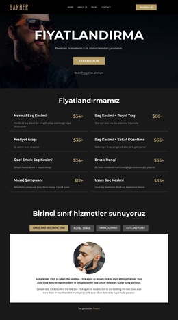 Berber dükkanı fiyat listesi Web Sitesi Şablonları