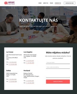 Kontaktní Stránka Jazykového Centra – Vstupní Stránka HTML