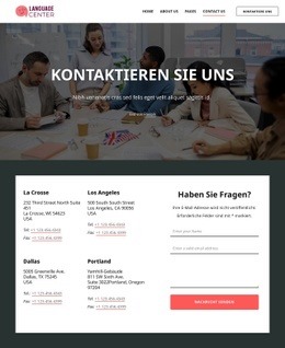 Kontaktseite Des Sprachenzentrums - HTML Page Maker